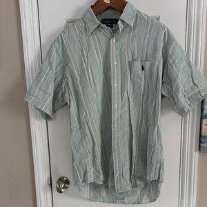 Ralph Lauren Men's Light Green Striped Shirt